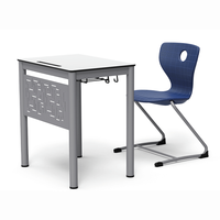 Ensemble bureau et chaise individuels en bois pour salle de classe - Mobilier scolaire
