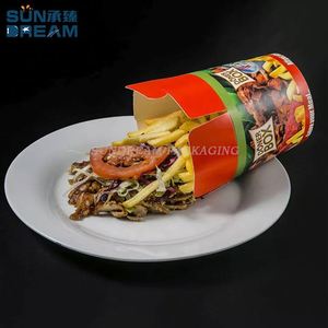 Caja Redonda para Llevar de 16oz 26oz 32oz con Impresión Personalizada, Caja de Papel para Comida China, Kebab, Doner - Product Image 6