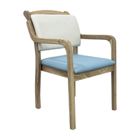Chaises modernes de salle à manger en cuir PVC pour la cuisine Cadre en acier durable Grain de bois massif Chambre à coucher Salon Meubles d'hôtel