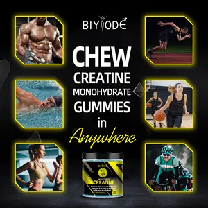 BIYODE Creatine Monohydrate Pre Workout 120 Gummies Wholesale Private Label For Muscle Tech Building Sport Nutrition Supplement