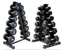 Support d'haltères vertical en gros d'usine équipement de fitness type A support triangulaire 6 paires de supports d'haltères