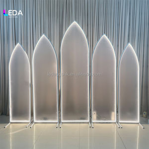 LEDA Nouvelle Tendance : Arche de toile de fond à bandes blanches avec film solaire, design détachable, nouvelle arrivée, décoration de fête pour mariage - Product Image 4