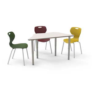 Mesa y silla de estudio para aula al por mayor, muebles de formación escolar, mesa de actividades trapezoidal de discusión funcional para estudiantes - Product Image 2