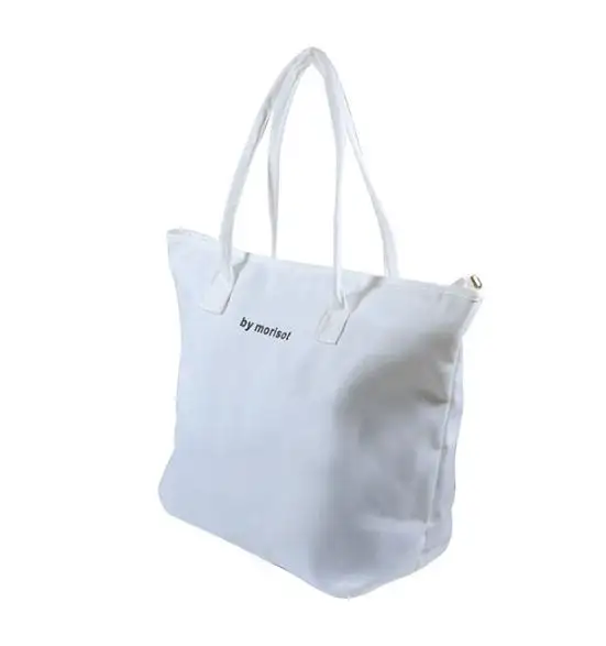 Customised Color Logo Tote Carry Canvas Bag With Zipper For Women