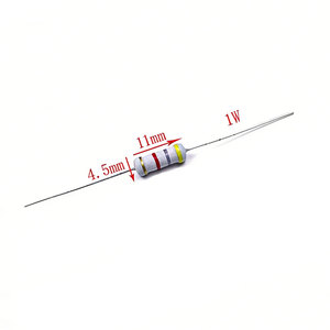 500 résistances à film de carbone 1W 5% 0.1R-10M 1.2K 1.5 2 2.2 3 3.3 5.1 10 15 22 33 47 51 100 200 300 470 ohms avec code couleur - Product Image 1