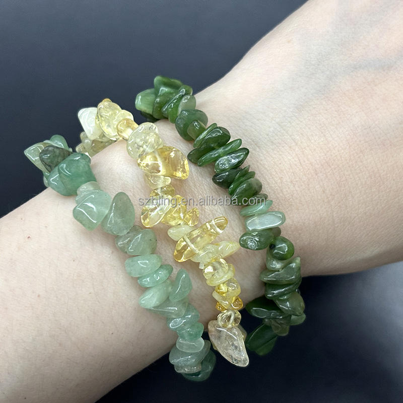 [ความเจริญรุ่งเรือง] Citrine + G Aventurine + หยกสีเขียว