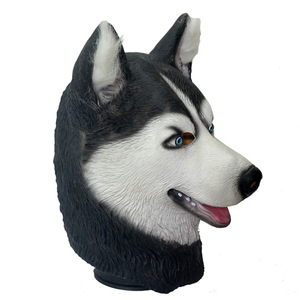 Halloween divertido perro <span class=keywords><strong>Husky</strong></span> máscara realista látex Animal tocado mascota disfraz fiesta vestir - Product Image 3
