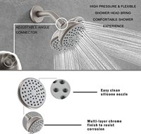 Ensemble de robinet de douche avec bec de baignoire Chrome Salle de bain Mélangeur de pluie Système de douche