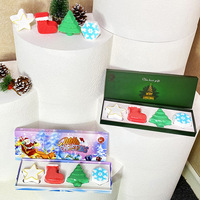 Bombes de bain de Noël Père Noël 80g, 4 boîtes cadeaux, pour le bain moussant et le nettoyage domestique