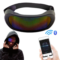 Lunettes LED Pleine Couleur Brillantes avec Contrôle par Application Bluetooth, Visière Électronique Futuriste, Accessoire Lumineux pour Fêtes et Festivals