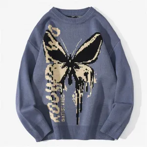 Hip Hop Knitwear Women's Sweaters Harajuku Fashion Butterfly Printed Famale Loose Tops Casual Streetwear Pullover Sweaters