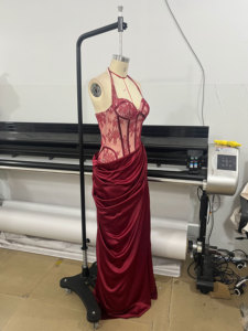 <span class=keywords><strong>Abito</strong></span> lungo elegante di lusso Alise Primavera Estate 2026 con scollo all'americana e struttura a spina di pesce, modello a trapezio, per donna, ideale per banchetti e serate di gala - Product Image 5