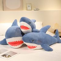 Peluche Requin Bleu Adorable, Coussin Doux en Forme de Requin, Grande Peluche Requin Rembourrée, Cadeau pour Enfants, Décoration de Canapé à Domicile
