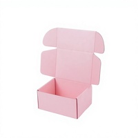 Boîte d'expédition personnalisée avec logo, rose, en carton ondulé, écologique, pliable, pour cadeaux, emballage en papier pour cosmétiques et bijoux
