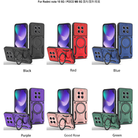 Casing Cincin Magnetik Berputar 360 untuk INFINIX SMART 20 Desain Armor Tugas Berat TPU PC yang Lembut dan Kuat dengan Penutup Kamera Geser Baru