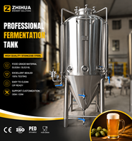 Cuve de fermentation conique en acier inoxydable de 1000 L, unité de fermentation pour équipement de brasserie artisanale avec certifications CE et PED