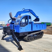 Hydraulischer Kippanhänger mit Bagger für Sand- und Kieshandhabung