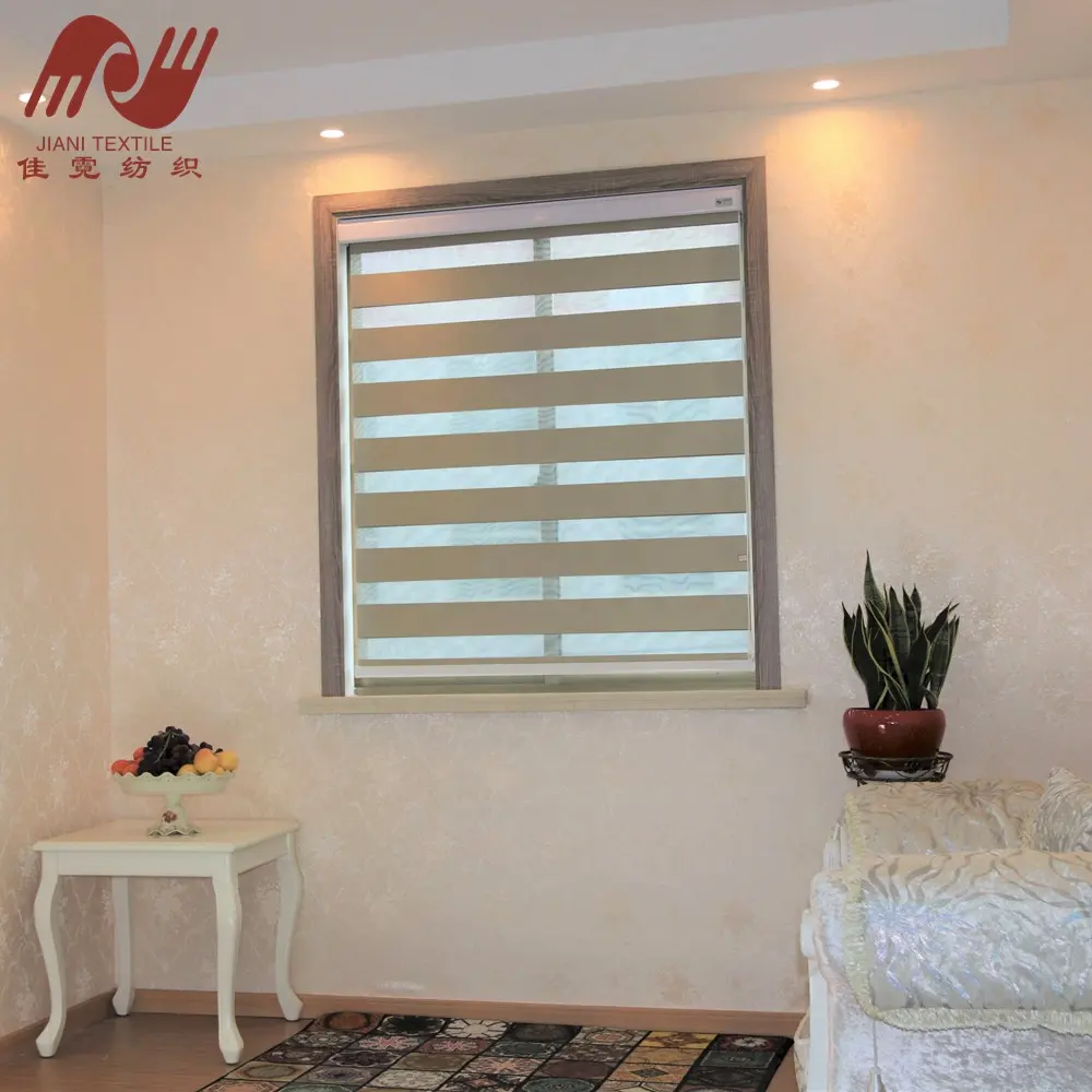 Nova cortina de tecido blackout persiana motorizada rolo personalizado zebra cortinas romanas de bambu