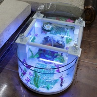 USMILEPET Offenes Gartenförmiges Aquarium mit Zwei Enden Luxus-Aquarium Schildkrötenbecken für Wohnzimmer Couchtisch