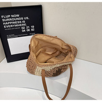 Sac fourre-tout pour femme en paille tressée tendance, grand sac à main en paille souple, sacs à main pour femme, sacs à bandoulière faits à la main par des designers