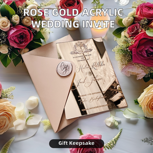 Tarjetas de cumpleaños de alta calidad, invitaciones de boda, invitaciones de acrílico de lujo para boda con caja, invitación de tarjeta de boda personalizada - Product Image 2