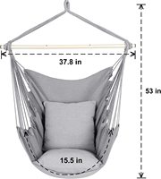 Nouvelle hamac pliant portable d'extérieur avec barre transversale en acier et tissu en coton, design moderne pour patio, chambre et salon