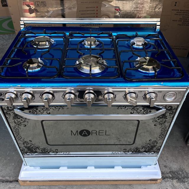 OEM Best Freestanding Silver Gas 6 Burner Oven Smart Range Gas and Electric Cooker Stove Oven Gas Stove With Oven and Gril