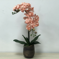 Kit de construction de mini-bonsaï en forme de fleur d'orchidée, plante artificielle en pot, briques décoratives, cadeaux pour la décoration