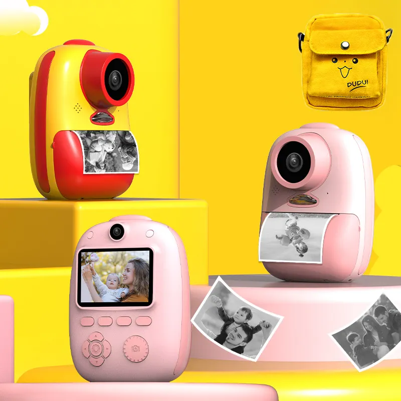 Appareil photo numérique instantané pour enfants, imprimé personnages de dessin animé, petit appareil photo, cadeau de noël, ensemble complet, sac, nouveauté 2021