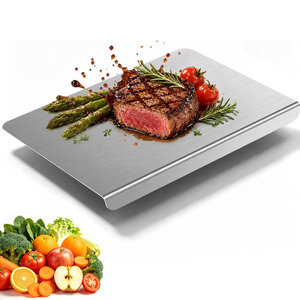 Tabla de cortar en forma de L de acero inoxidable con borde para encimera, tapete antideslizante de doble cara para cortar, amasar y hornear en la cocina - Product Image 1