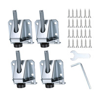 Goodsheng – Lot de 4 pieds de meubles réglables en acier robuste avec pieds en nylon et écrous de blocage pour tables et étagères