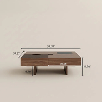 Table basse en bois de style médiéval moderne avec fonction de rangement, adaptée au salon, au bureau et à l'hôtel, personnalisable