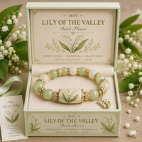 Dezember Geburtsstein Blumen-Öltropfen-Rosenanhänger Chalcedon-Legierung Armband Unisex Yiwu Herkunft