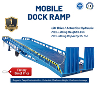 Rampe de quai hydraulique mobile pour le chargement et le déchargement de conteneurs, rampe de chantier mobile 10 tonnes 15 tonnes pour chariot élévateur