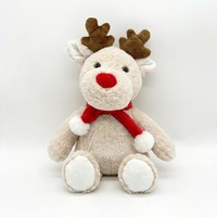 Peluche cerf marron de 25 cm avec impression par transfert thermique, super douce en polyester, cadeau de Noël pour soulager le stress, conception de logo personnalisée