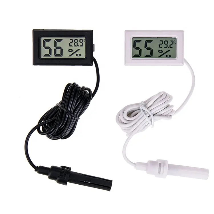 FY-12 acuario LCD Digital nevera-congelador del higrómetro del termómetro de agua humedad medidor de temperatura de monitor con sensor