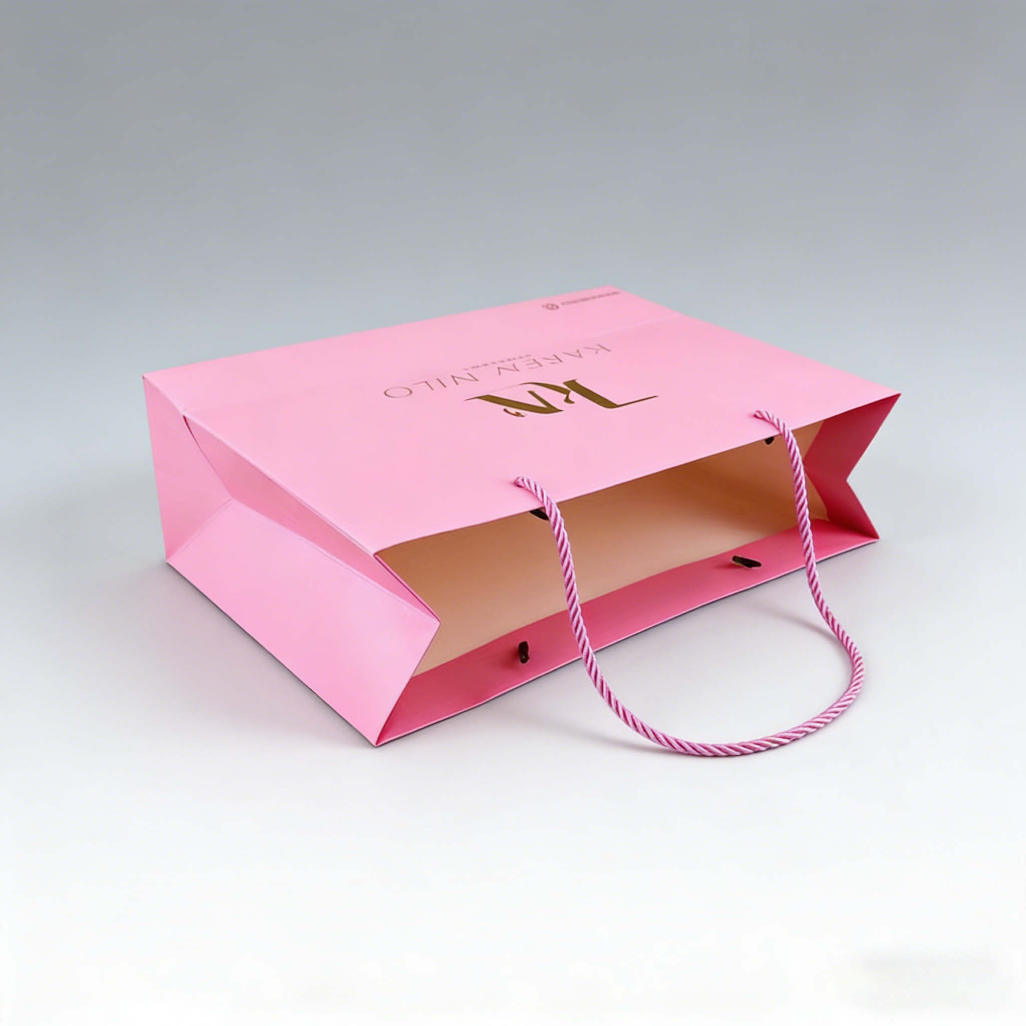 Elegant Custom Printed Paper Bags with Premium Ribbon Handle for Upscale Boutique Gift Wrapping and Craft Packaging Applications