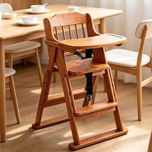 Chaise haute en bois pour bébé, chaise haute 3 en 1 pour bébé, chaise haute avec bac à nourriture pour la maison et les hôtels - Product Image 2