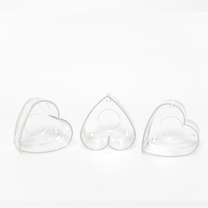 Wholesale Heart Shape Transparent <strong>Tealight</strong> Cups Plastic Candle <strong>Holders</strong> - Product Image 1
