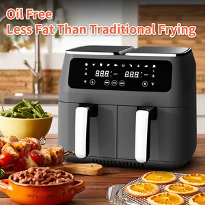 Dual Air Fryers With 2 Cooking Zones Oil Free LED Display Digital Smart Air Fryers Oven New Air Fryer Wholesale Freidora