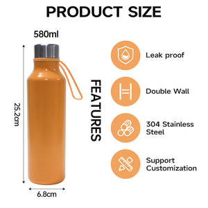 Promoción de temporada Regalo <span class=keywords><strong>Botella</strong></span> térmica Precio de compra a granel Frasco de vacío Acero inoxidable Aislado 20 oz <span class=keywords><strong>Botella</strong></span> de agua portátil con eslinga - Product Image 2