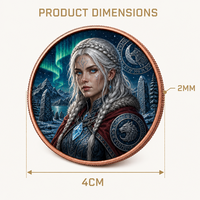 Pièce de collection 1 oz en cuivre fin .999, Valfiure Nordique, avec portrait de guerrier Aurora personnalisé, médaillon commémoratif, vente en gros