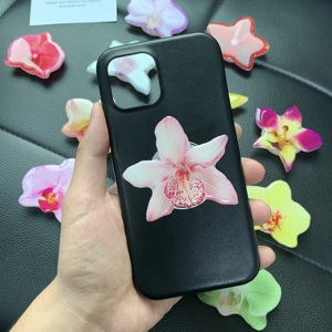 Supporto <span class=keywords><strong>per</strong></span> Telefono a Forma di Orchidea in Acrilico con Colla a Goccia, Impugnatura <span class=keywords><strong>per</strong></span> Cellulare con Fiore di Cymbidium <span class=keywords><strong>per</strong></span> <span class=keywords><strong>iPhone</strong></span> 16 15 14 - Product Image 2