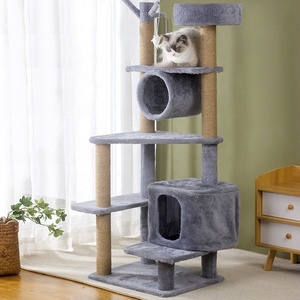 Grand arbre à chat pour chats de grande taille, mobilier de jeu, maisonnette, structure d'escalade, griffoir, tour en carton - Product Image 2