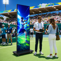 Écran LED pliable haute luminosité P2.5, étanche IP65 avec base à roulettes, vision à 3 mètres pour stade extérieur