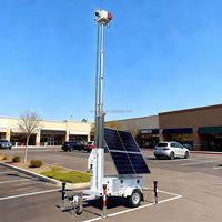 Remorque CCTV mobile portable avec mât manuel de 6 m, caméras dôme en option, conception IP65 pour la sécurité des chantiers de construction
