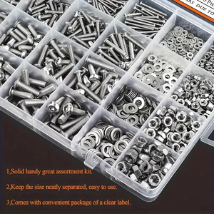 304 Stainless Steel Hex Button Head <b>Cap</b> <b>Bolts</b> Nuts Washers Kit 600 Pieces ISO7380 A2-70 Grade Diy Standard Use - Product Image 4