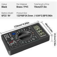 DT830B Multimeter genggam Digital otomatis, DT-830B AC DC Amp Volt Ohm penguji resistensi arus tegangan Ammeter Voltmeter