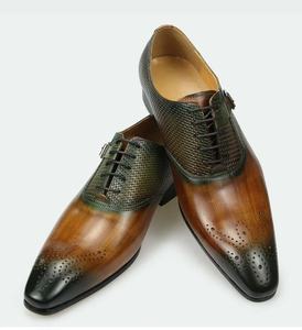 Zapatos de vestir de boda hechos a medida para hombre con hebillas de moda, zapatos de cuero brogue de negocios informales hechos a mano - Product Image 1