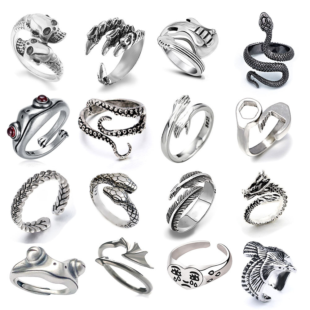 Bague Articulée Punk Gothique - Alliage Hypoallergénique - Style Chevalière Pour Homme Et Femme - Cosplay, Soirée, Cadeau Original - 7